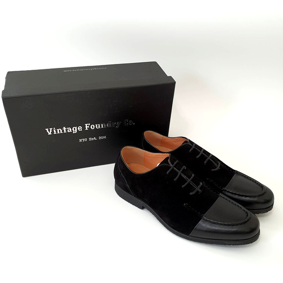 Vintage Foundry Basalt Oxford Leather Suede Black Dress Shoes Size 10 main image 12